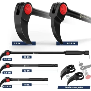4Pcs (8",10",16") Indexing Pry Bar Set, Heavy Duty 7" Flat Pry Bar