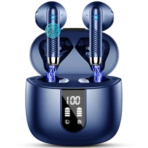 Wireless Earbuds, Bluetooth 5.3 Earbuds Stereo Bass Noise Cancelling Waterproof