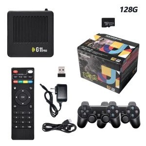 G11 Pro Video Game Box Built in 10000+ Retro Games Home Console Dual Controllers