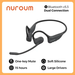 Wireless Open Ear Headphones Noise Cancelling Microphone Bluetooth