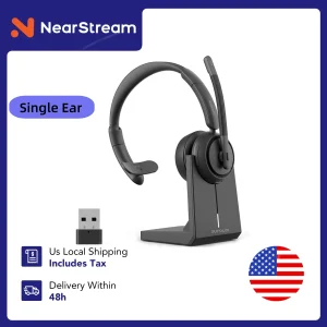 Wireless Single Ear AI Noise Cancellation Headset USB/Type-C/Type-A