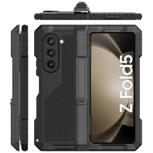 3 Layers Heavy Duty Metal Phone Case For Samsung Z Fold 6 5 4 Shockproof