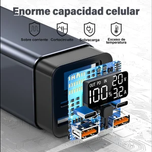 65W Mobile Power Bank 30000mAh Type-C Plug Fast Charger for Smartphones