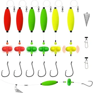 Complete 6-Rig Catfish Kit: Sinker Sliders, Pyramid Sinker, Floats, and Circle Hooks 6/0