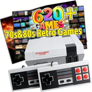 Retro Game Console AV Output with 2 Wired Controllers with 620 Games
